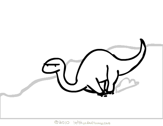 A Sauropod On A Skateboard